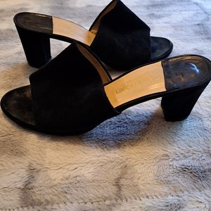 Calvin Klein Suede Open Toe Slip Ons / Mules